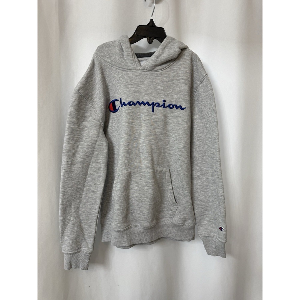 Champion Hoodie Hooded Sweatshirt Boys 10-12 Blue Embroidered Logo. E64